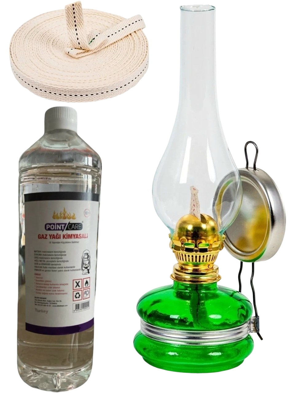 Klasik Nostaljik Gaz Lambası Vintage 250ml Gaz Yakıtı 1 Metre Fitil