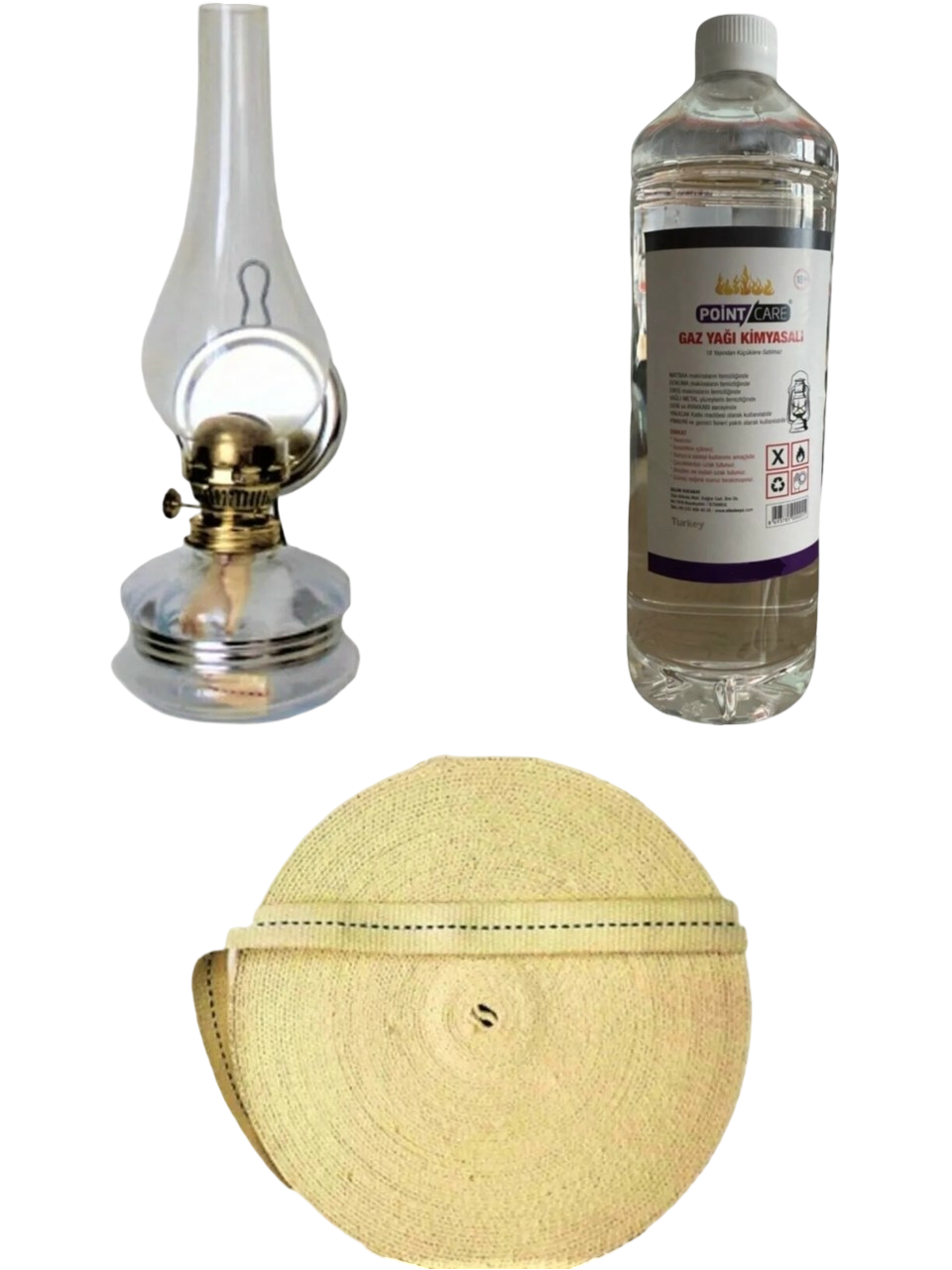 Klasik Nostaljik Gaz Lambası Vintage 250ml Gaz Yakıtı 1 Metre Fitil