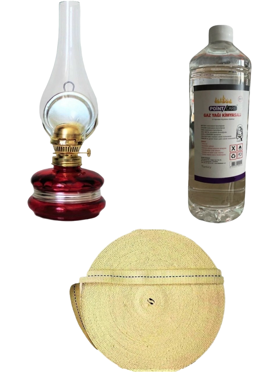 Klasik Nostaljik Gaz Lambası Vintage 250ml Gaz Yakıtı 1 Metre Fitil