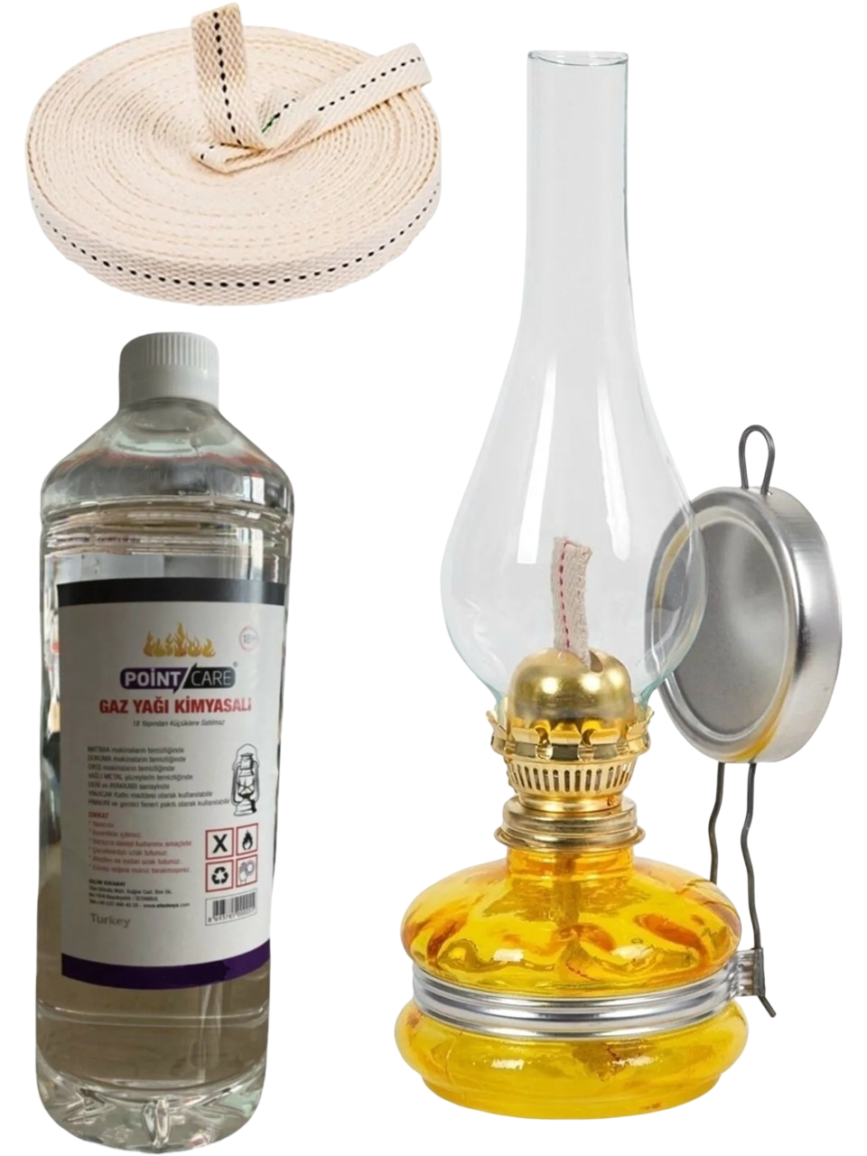 Klasik Nostaljik Gaz Lambası Vintage 250ml Gaz Yakıtı 1 Metre Fitil