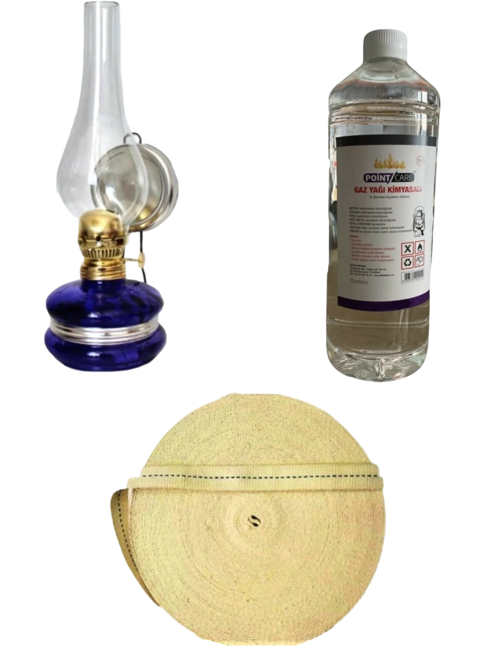 Klasik Nostaljik Gaz Lambası Vintage 250ml Gaz Yakıtı 1 Metre Fitil