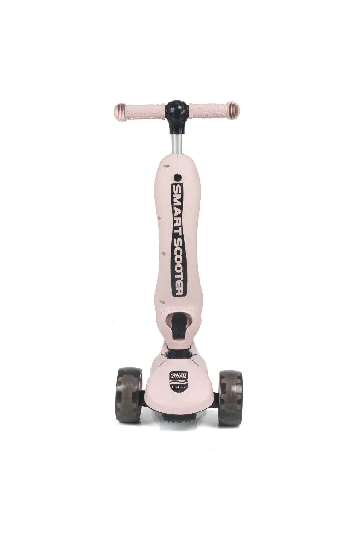 Smart Oturaklı Çocuk Scooter 3 Tekerlekli Işıklı Scooter Yükseklik Ayarlı 1-5 Yaş Somon