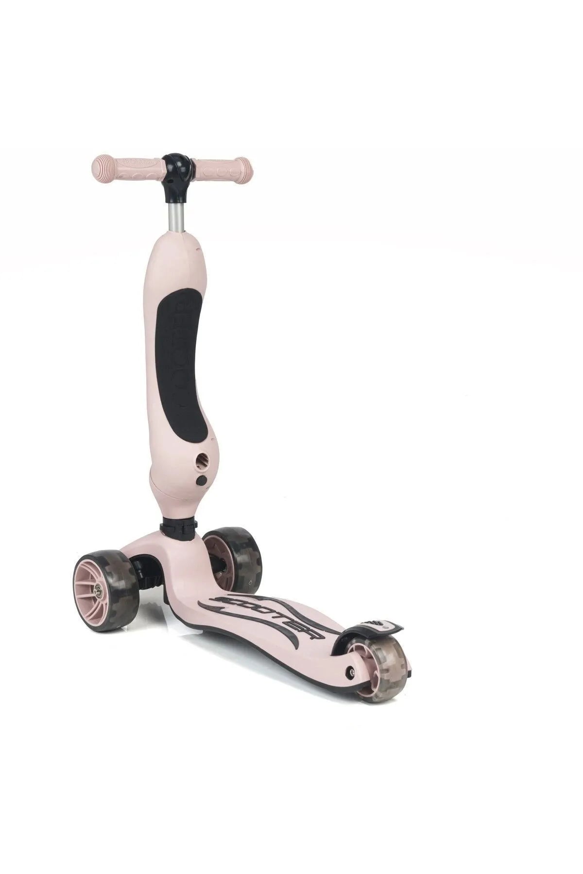Smart Oturaklı Çocuk Scooter 3 Tekerlekli Işıklı Scooter Yükseklik Ayarlı 1-5 Yaş Somon