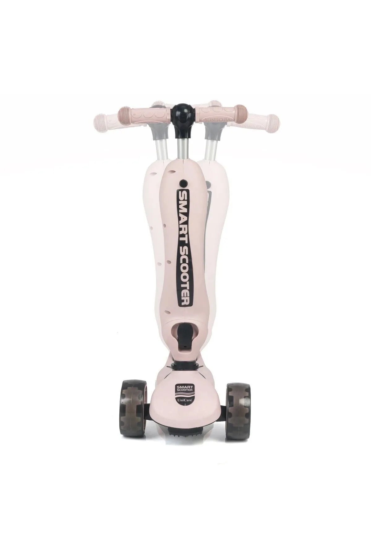 Smart Oturaklı Çocuk Scooter 3 Tekerlekli Işıklı Scooter Yükseklik Ayarlı 1-5 Yaş Somon