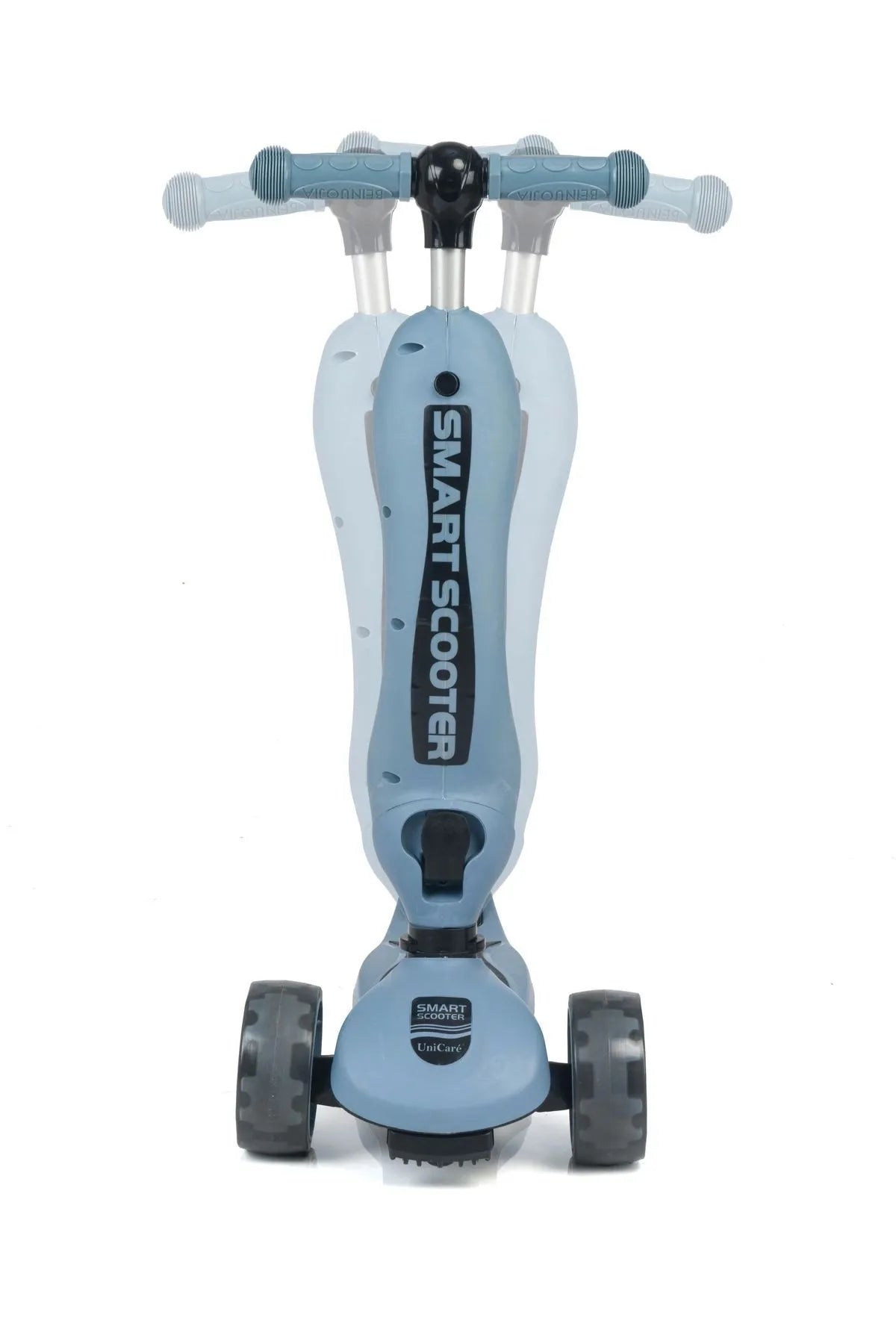 Smart Oturaklı Çocuk Scooter 3 Tekerlekli Led Işıklı Scooter Yükseklik Ayarlı - Mavi