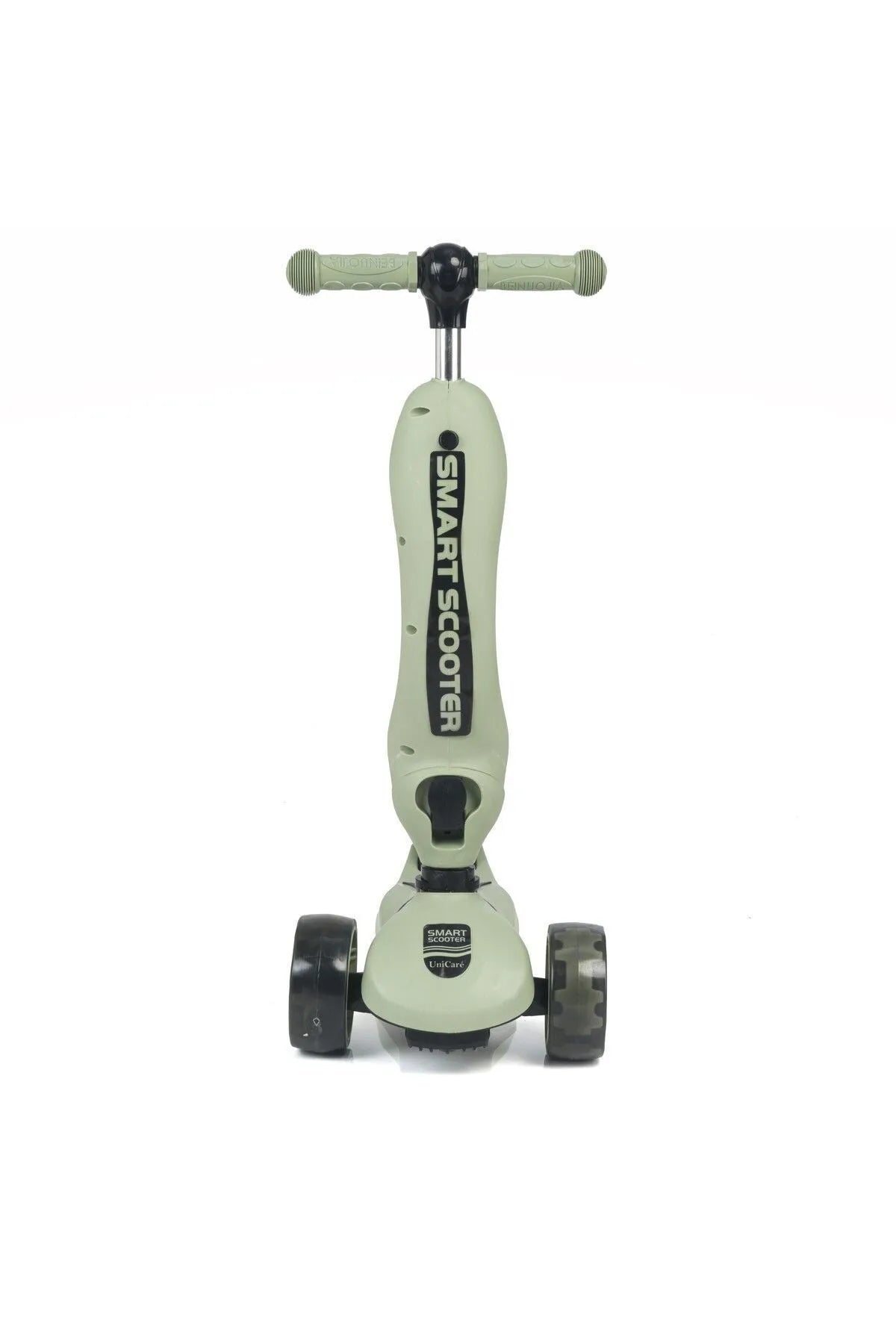 Smart Oturaklı Çocuk Scooter 3 Tekerlekli Led Işıklı Scooter Yükseklik Ayarlı 1-5 Yaş Yeşil