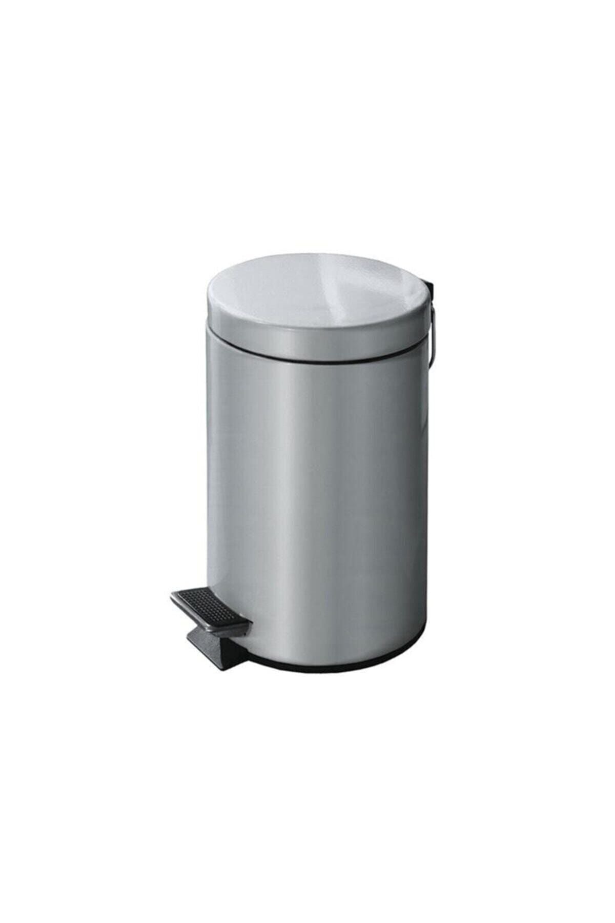 Krom 2'li Set Wc Fırçası 3lt Çöp Kovası