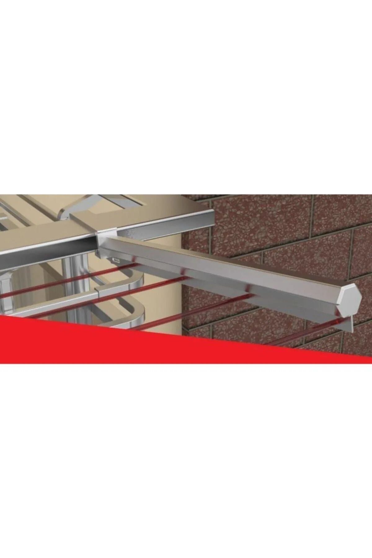Balkon Çamaşır Kurutmalık Askılığı Kare Küpeşte Balkon Askısı 80x30 MM - 60x25 MM