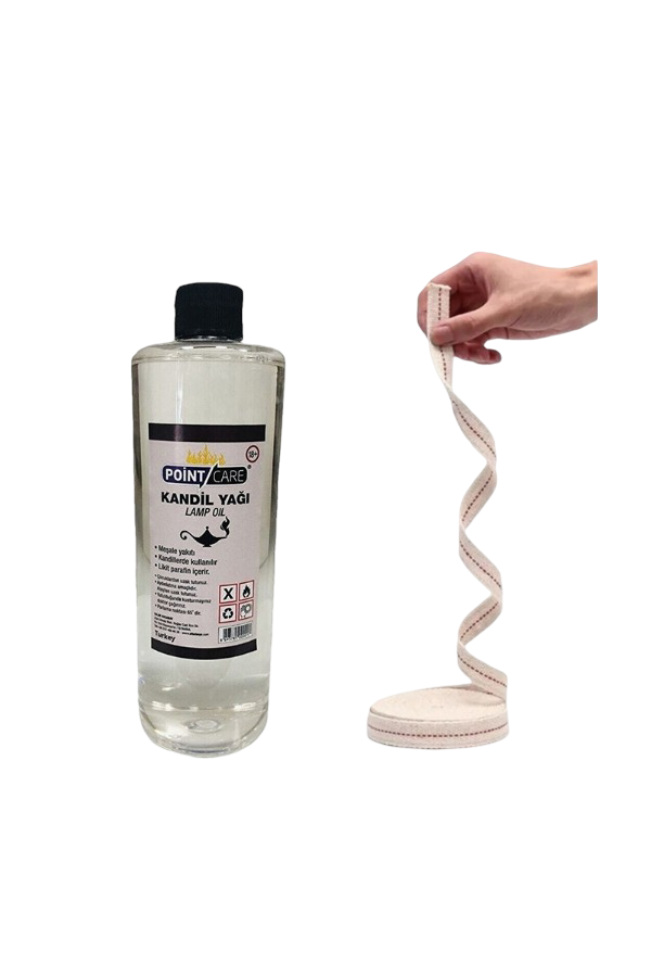 Kandil Yağı 400 Ml + 1 Metre Fitil Kokusuz Dumansız Iç Mekan Gaz Lambası Yakıtı