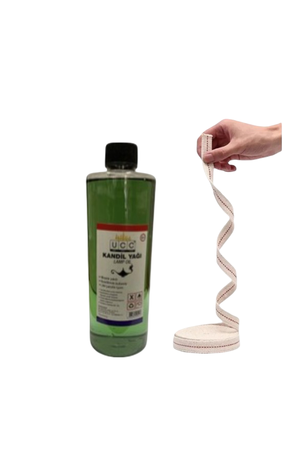 Kandil Yağı 400 Ml + 1 Metre Fitil Kokusuz Dumansız Iç Mekan Gaz Lambası Yakıtı