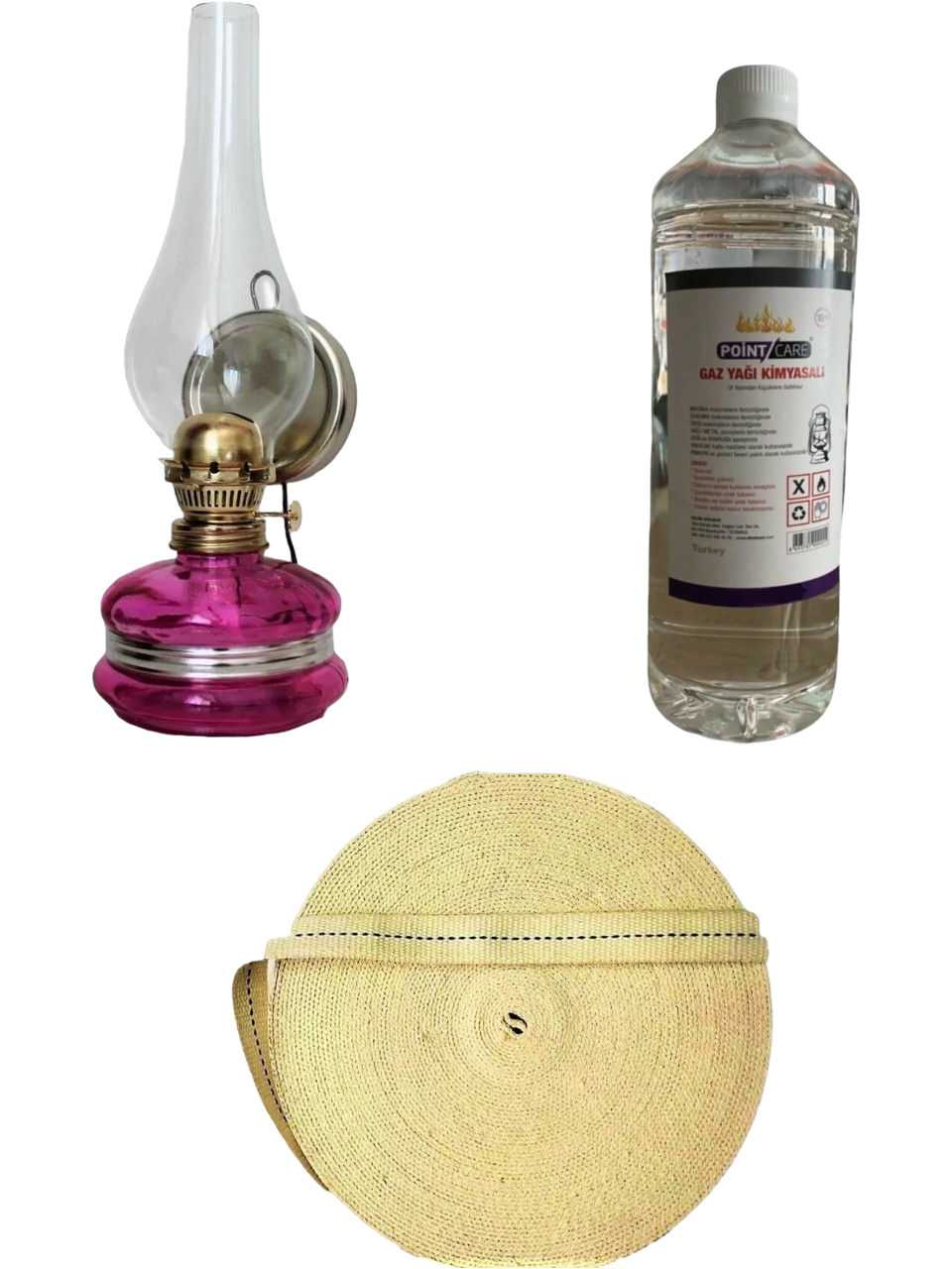 Klasik Nostaljik Gaz Lambası Vintage 250ml Gaz Yakıtı 1 Metre Fitil