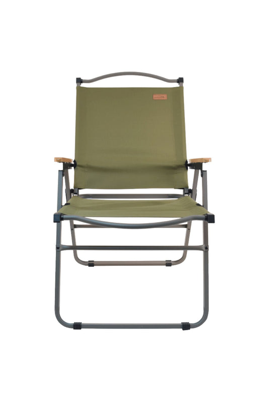 Tekli Campout Bafa Kamp Sandalyesi Haki Beyaz Tek Kişilik