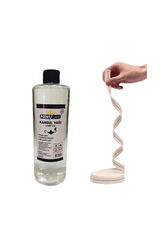Kandil Yağı 400 Ml + 1 Metre Fitil Kokusuz Dumansız Iç Mekan Gaz Lambası Yakıtı